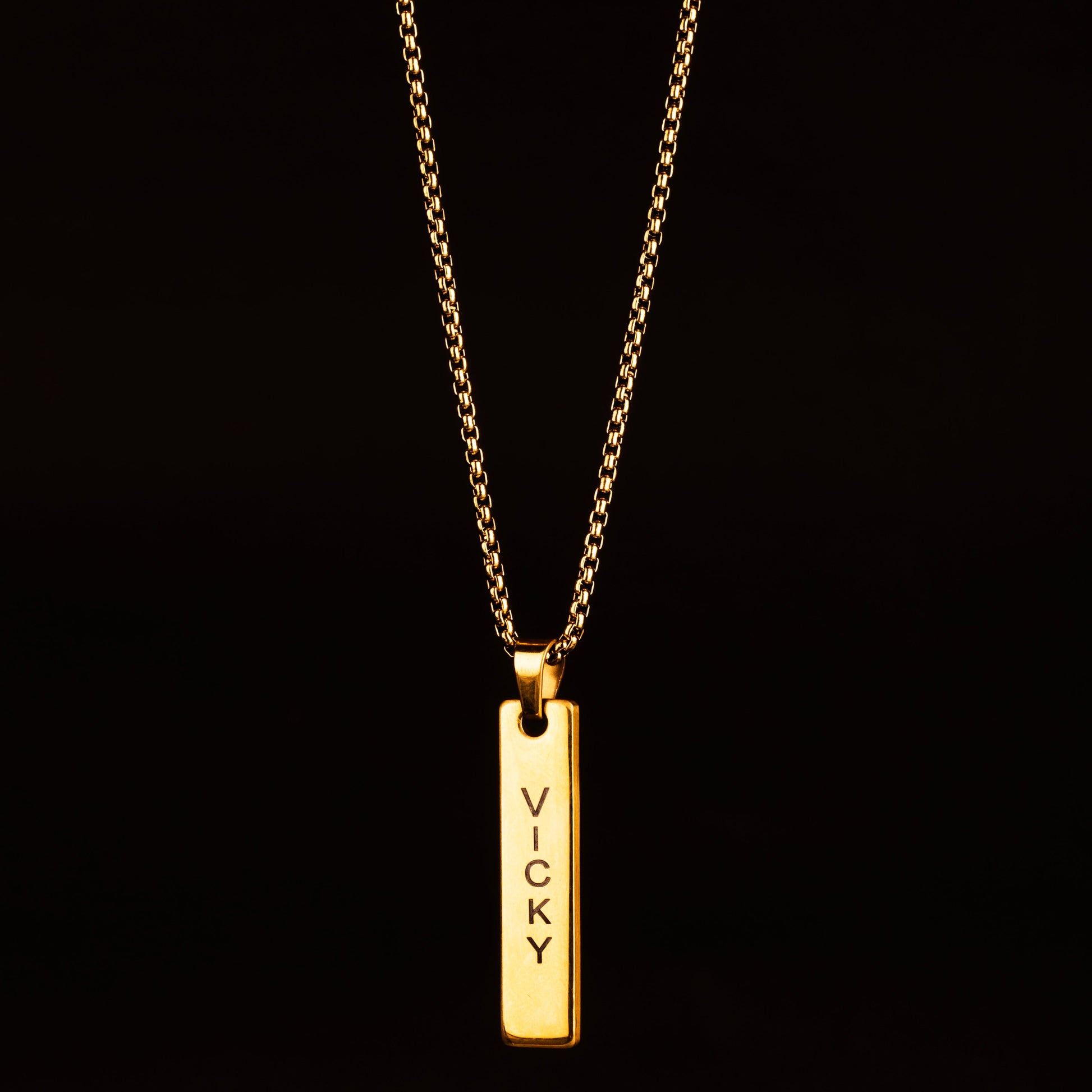 Personalised Mini Tag Necklace - Gold