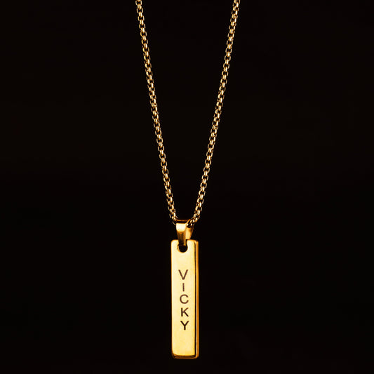 Personalised Mini Tag Necklace - Gold