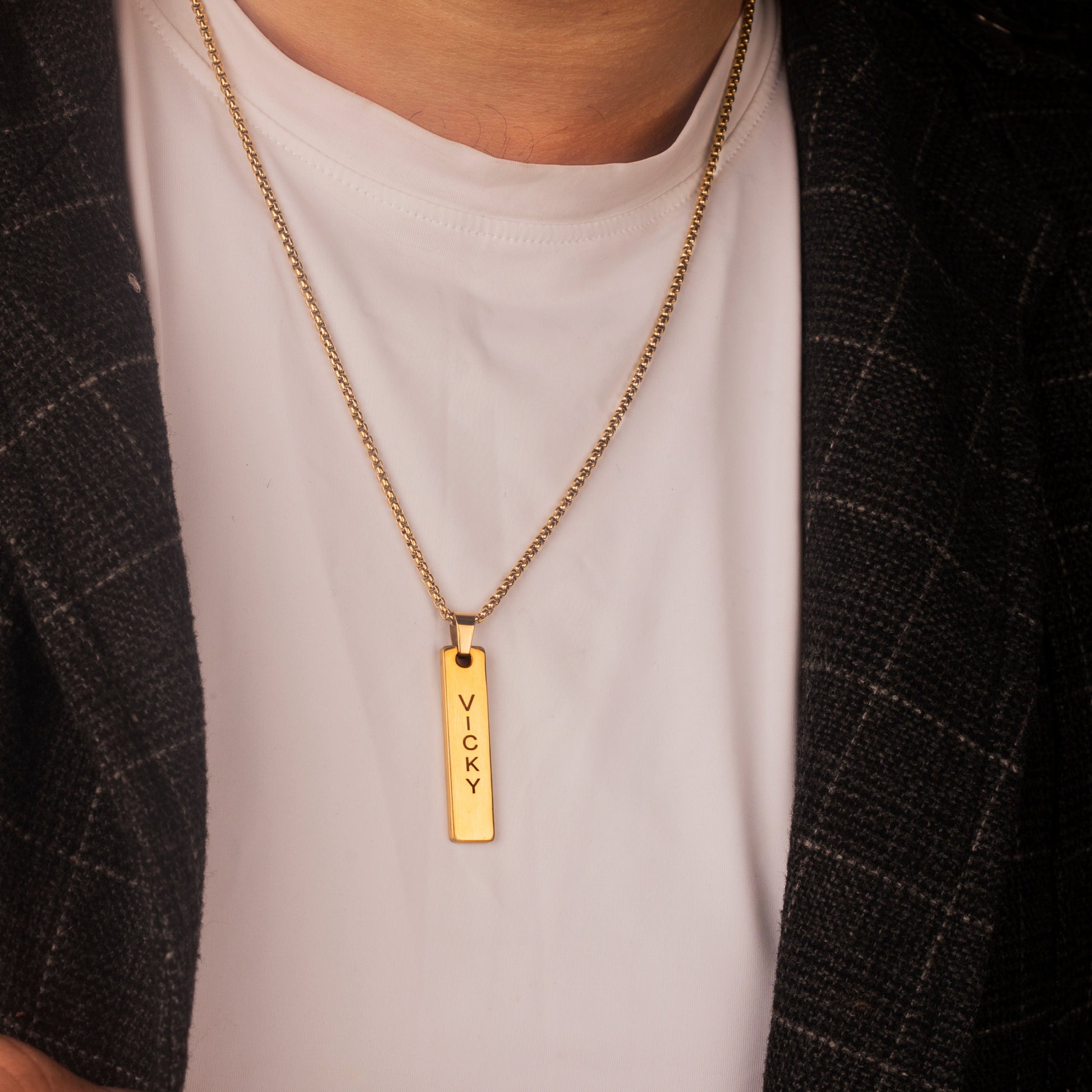 Personalised Mini Tag Necklace - Gold