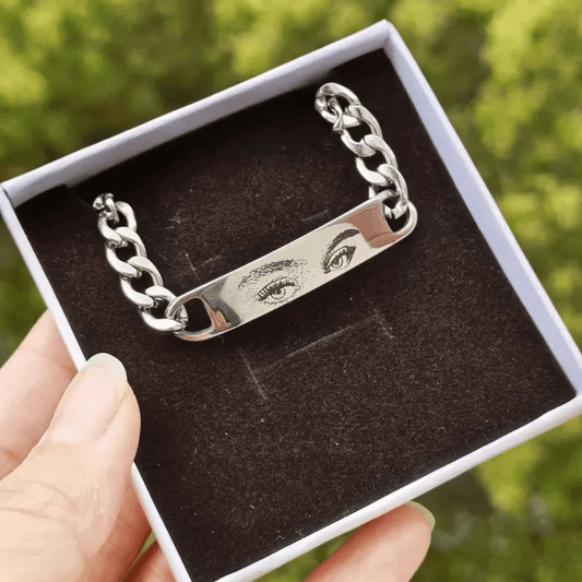 Photo bracelet with photo engraved Silver plated